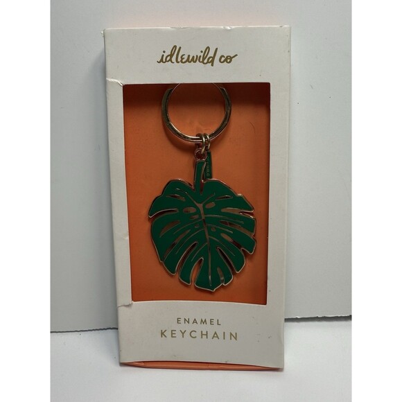 Idlewild Co. Monstera Enamel Keychain - Picture 2 of 7